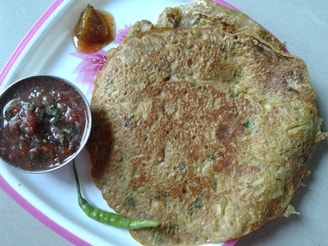Cucumber Chila with Tomato Chutney